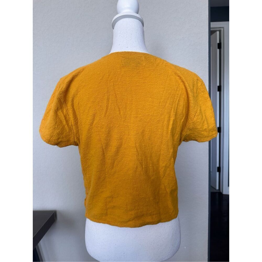 ⭐️3 for $10⭐️ Madewell Texture & Thread Yellow Wrap blouse - Picture 4 of 7